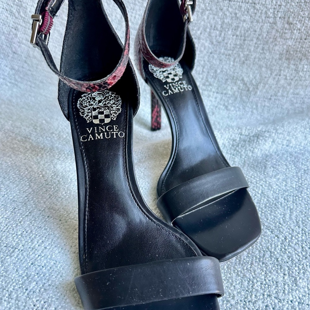 Vince Camuto Black with little red Heels